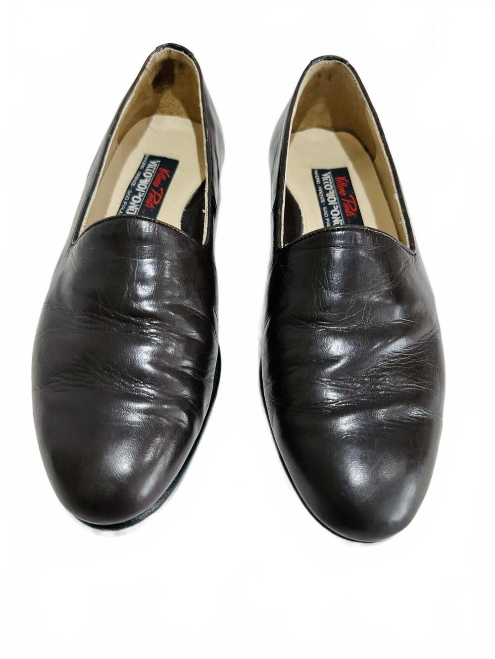 Vittorio Ponti Men's Dark Brown Leather Slip-On Dress Shoes Size 8.5